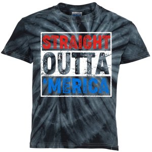 Straight Outta Merica Fourth of July Kids Tie-Dye T-Shirt