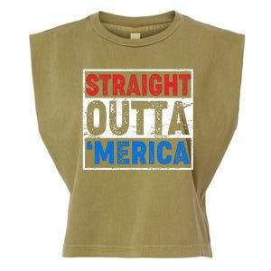 Straight Outta Merica Fourth of July Garment-Dyed Women's Muscle Tee