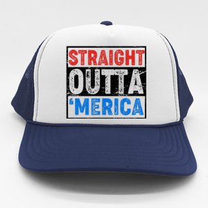 Straight Outta Merica Fourth of July Trucker Hat