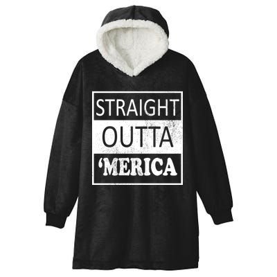 Straight Outta 'Merica USA America Distressed Hooded Wearable Blanket