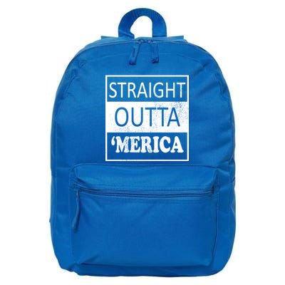 Straight Outta 'Merica USA America Distressed 16 in Basic Backpack