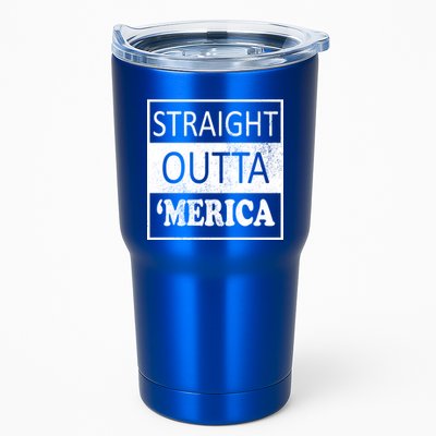Straight Outta 'Merica USA America Distressed Tumbler