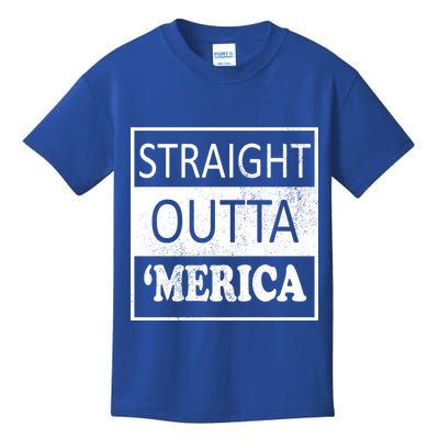 Straight Outta 'Merica USA America Distressed Kids T-Shirt