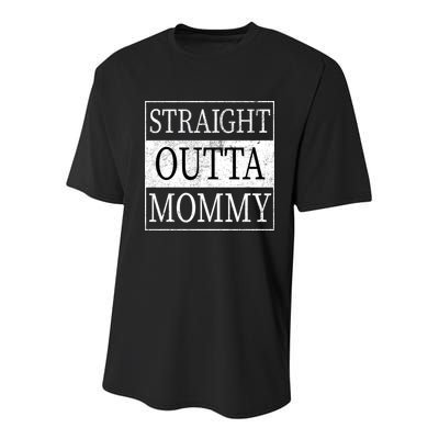 Straight Outta Mommy Youth Performance Sprint T-Shirt