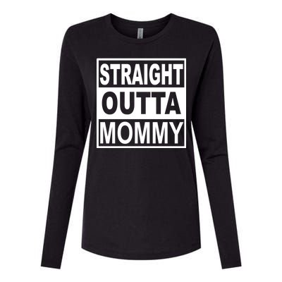 Straight Outta Mommy Funny Womens Cotton Relaxed Long Sleeve T-Shirt