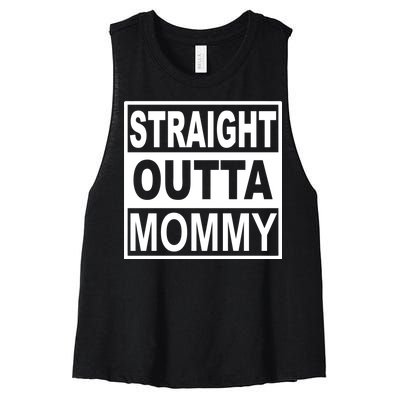 Straight Outta Mommy Funny Women's Racerback Cropped Tank