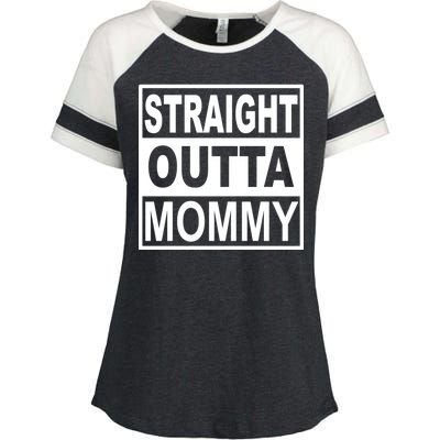 Straight Outta Mommy Funny Enza Ladies Jersey Colorblock Tee