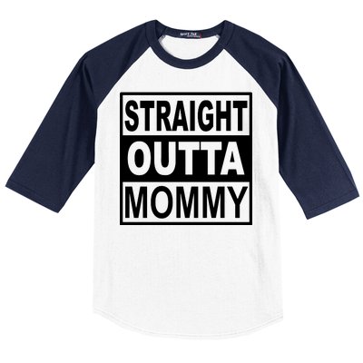 Straight Outta Mommy Funny Baseball Sleeve Shirt