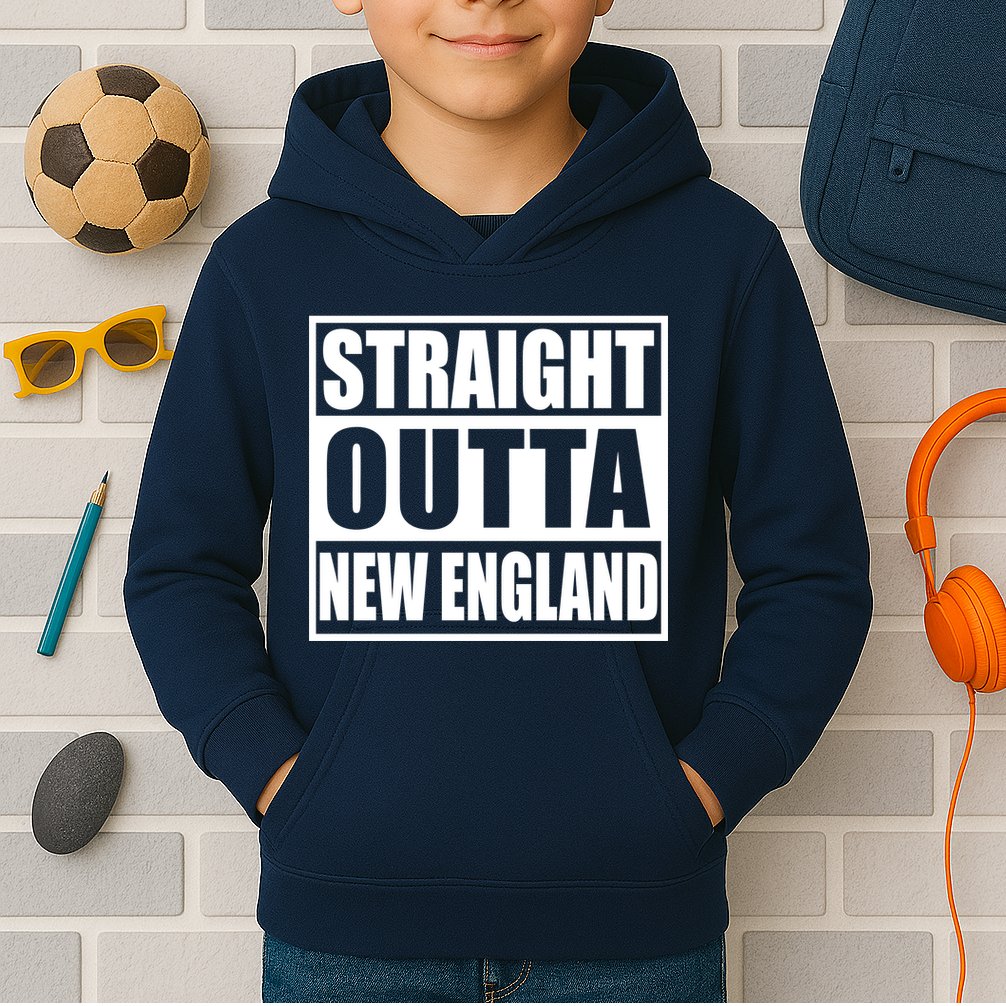 Straight Outta New England Kids Hoodie