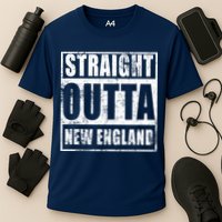 Straight Outta New England Distressed Cooling Performance Crew T-Shirt