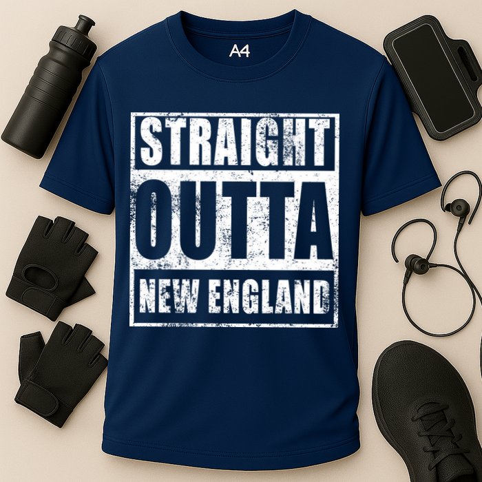 Straight Outta New England Distressed Cooling Performance Crew T-Shirt