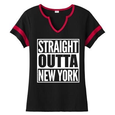 Straight Outta New York Ladies Halftime Notch Neck Tee