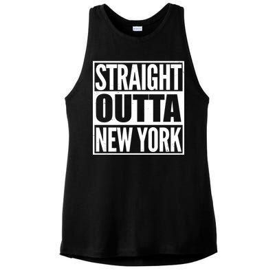 Straight Outta New York Ladies PosiCharge Tri-Blend Wicking Tank