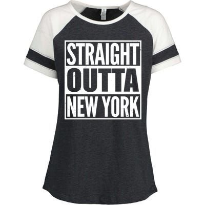 Straight Outta New York Enza Ladies Jersey Colorblock Tee