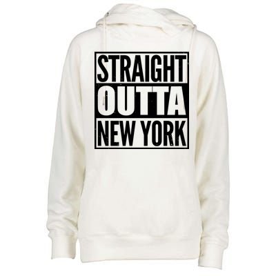 Straight Outta New York Womens Funnel Neck Pullover Hood