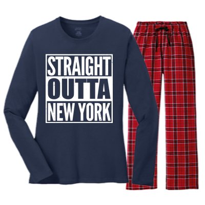 Straight Outta New York Women's Long Sleeve Flannel Pajama Set 