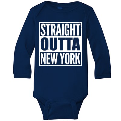 Straight Outta New York Baby Long Sleeve Bodysuit