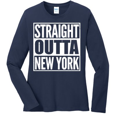 Straight Outta New York Ladies Long Sleeve Shirt