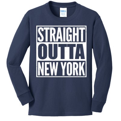 Straight Outta New York Kids Long Sleeve Shirt