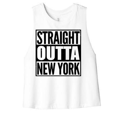 Straight Outta New York Women's Racerback Cropped Tank