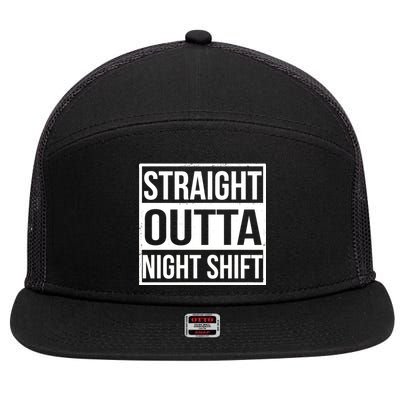 Straight Outta Night Shift 7 Panel Mesh Trucker Snapback Hat