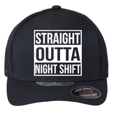 Straight Outta Night Shift Flexfit Unipanel Trucker Cap