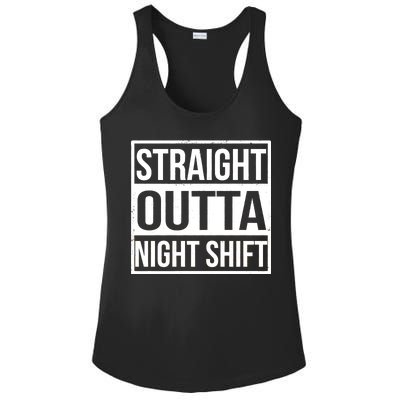 Straight Outta Night Shift Ladies PosiCharge Competitor Racerback Tank