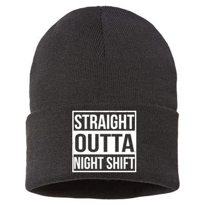 Straight Outta Night Shift Sustainable Knit Beanie