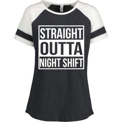 Straight Outta Night Shift Enza Ladies Jersey Colorblock Tee