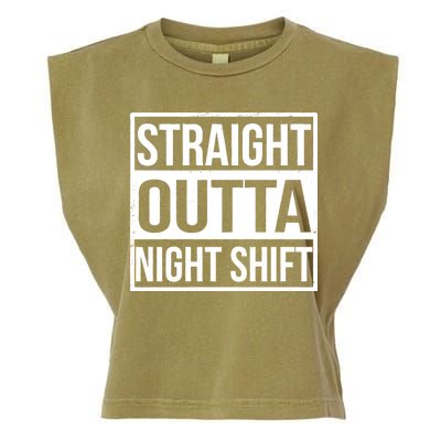 Straight Outta Night Shift Garment-Dyed Women's Muscle Tee