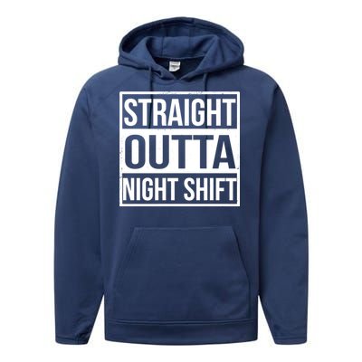 Straight Outta Night Shift Performance Fleece Hoodie