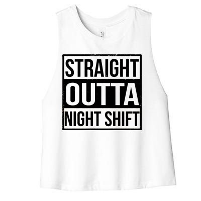 Straight Outta Night Shift Women's Racerback Cropped Tank