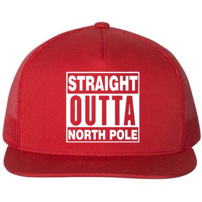 Straight Outta North Pole Flat Bill Trucker Hat