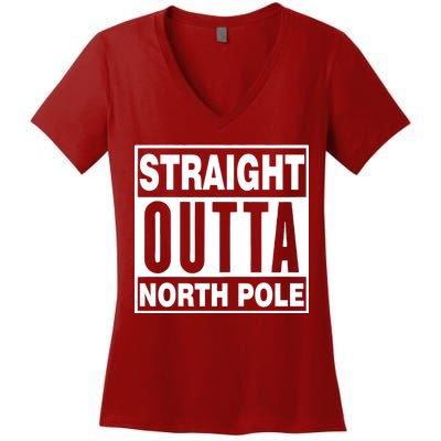 Straight Outta North Pole Women's V-Neck T-Shirt