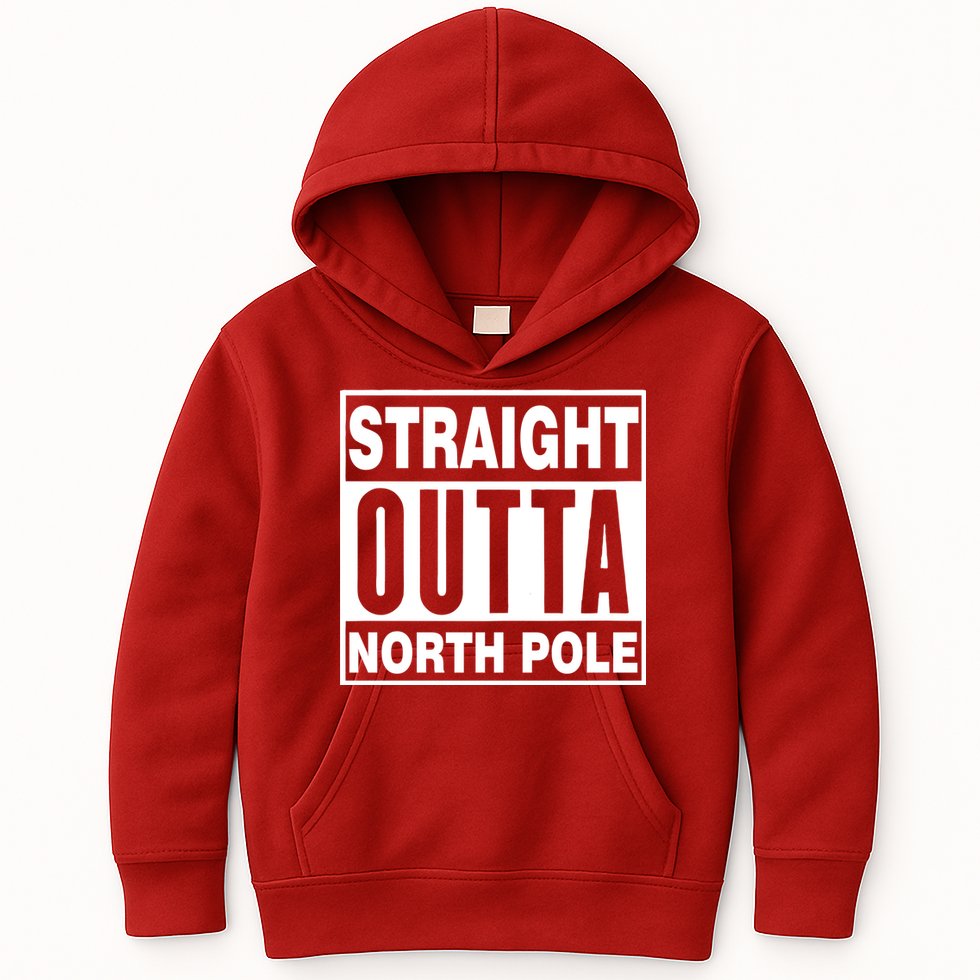 Straight Outta North Pole Kids Hoodie