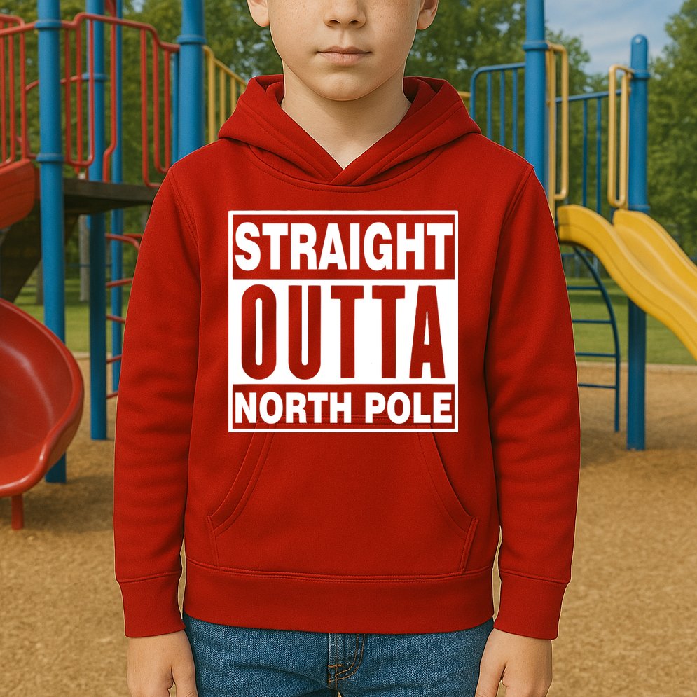 Straight Outta North Pole Kids Hoodie