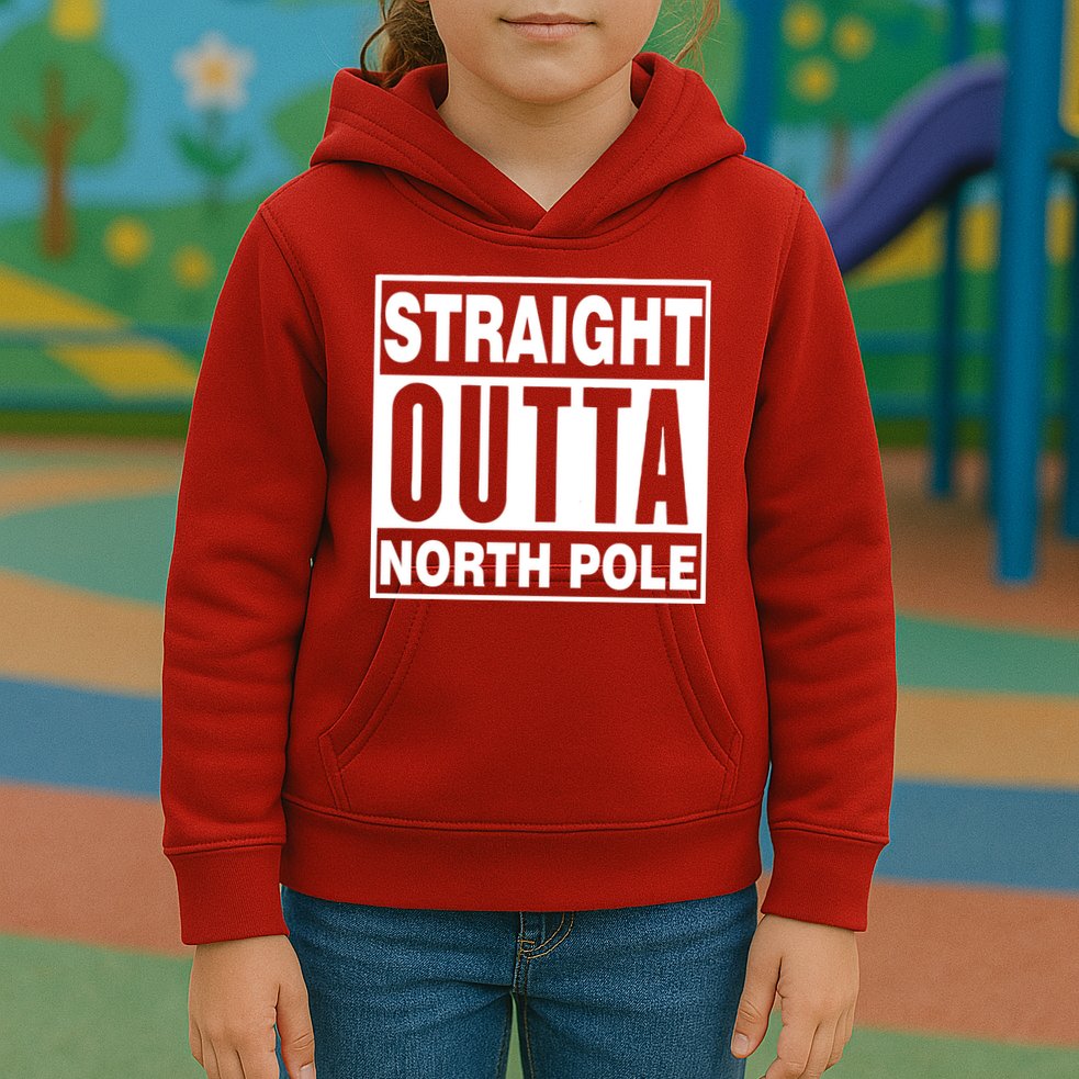 Straight Outta North Pole Kids Hoodie