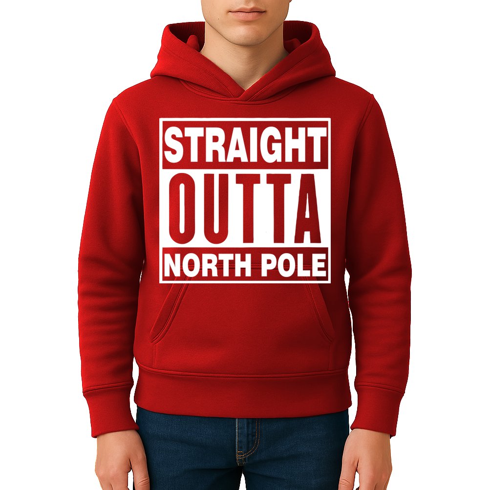 Straight Outta North Pole Kids Hoodie