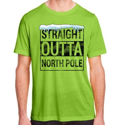 Straight Outta North Pole Funny Christmas Adult ChromaSoft Performance T-Shirt