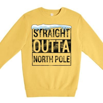 Straight Outta North Pole Funny Christmas Premium Crewneck Sweatshirt