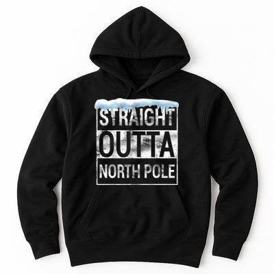 Straight Outta North Pole Funny Christmas Hoodie