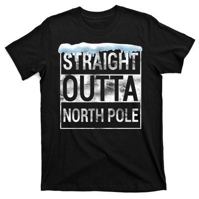 Straight Outta North Pole Funny Christmas T-Shirt