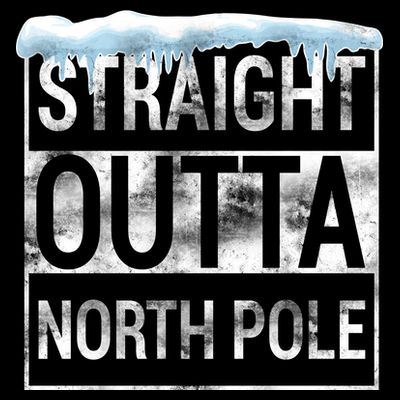 Straight Outta North Pole Funny Christmas T-Shirt