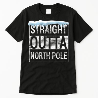 Straight Outta North Pole Funny Christmas Tall T-Shirt