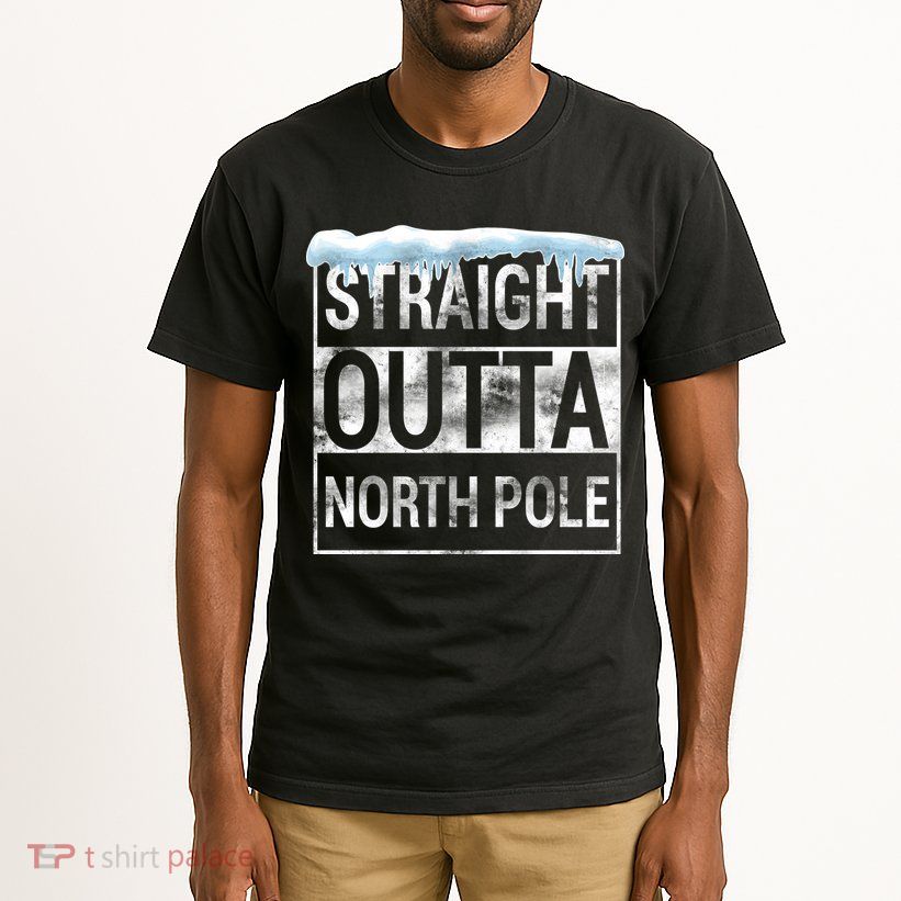 Straight Outta North Pole Funny Christmas Tall T-Shirt