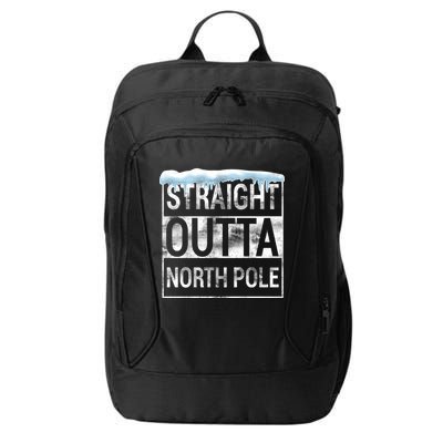 Straight Outta North Pole Funny Christmas City Backpack