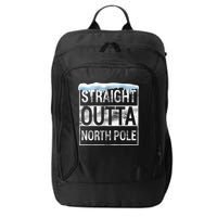 Straight Outta North Pole Funny Christmas City Backpack