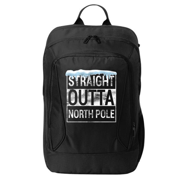 Straight Outta North Pole Funny Christmas City Backpack