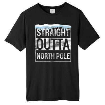 Straight Outta North Pole Funny Christmas Tall Fusion ChromaSoft Performance T-Shirt