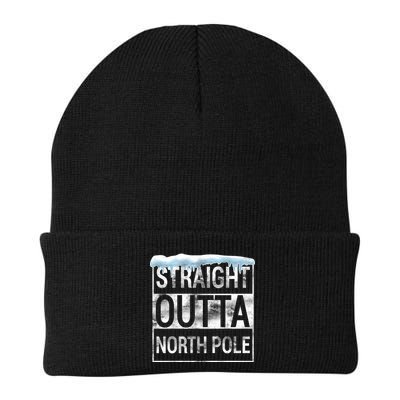 Straight Outta North Pole Funny Christmas Knit Cap Winter Beanie